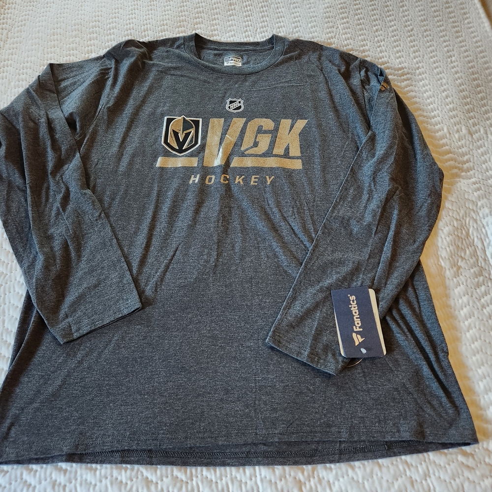 Fanatics Men's Gray VGK Long Sleeve Tee Size XL